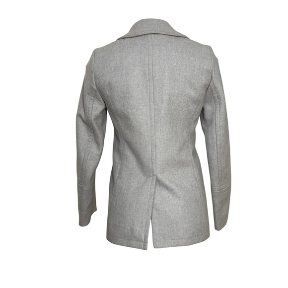 J. Crew Wool Cashmere Nello Gori Light Grey Peacoat size. 0 minimalist - Picture 2 of 8